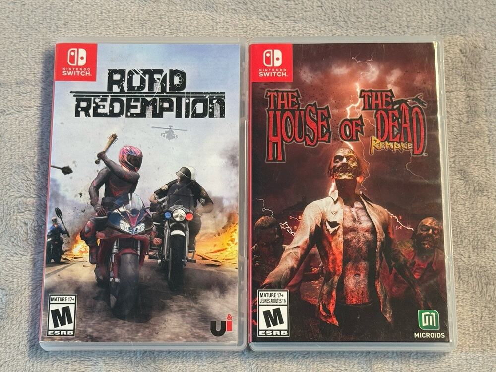 Nintendo Switch Game Lot Road Redemption & House Of The Dead Remake FPS Racing